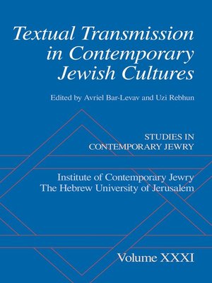 cover image of Textual Transmission in Contemporary Jewish Cultures